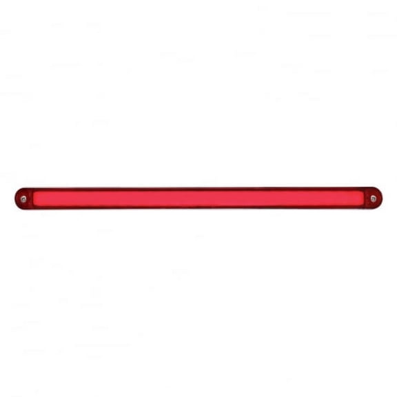 24 LED 12" Light Bar with Chrome Housing - GLO Light - Red LED/Red Lens