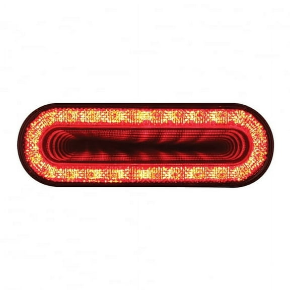 24 LED 6" Oval "MIRAGE" Stop, Turn & Tail Light - Red LED/Clear Lens