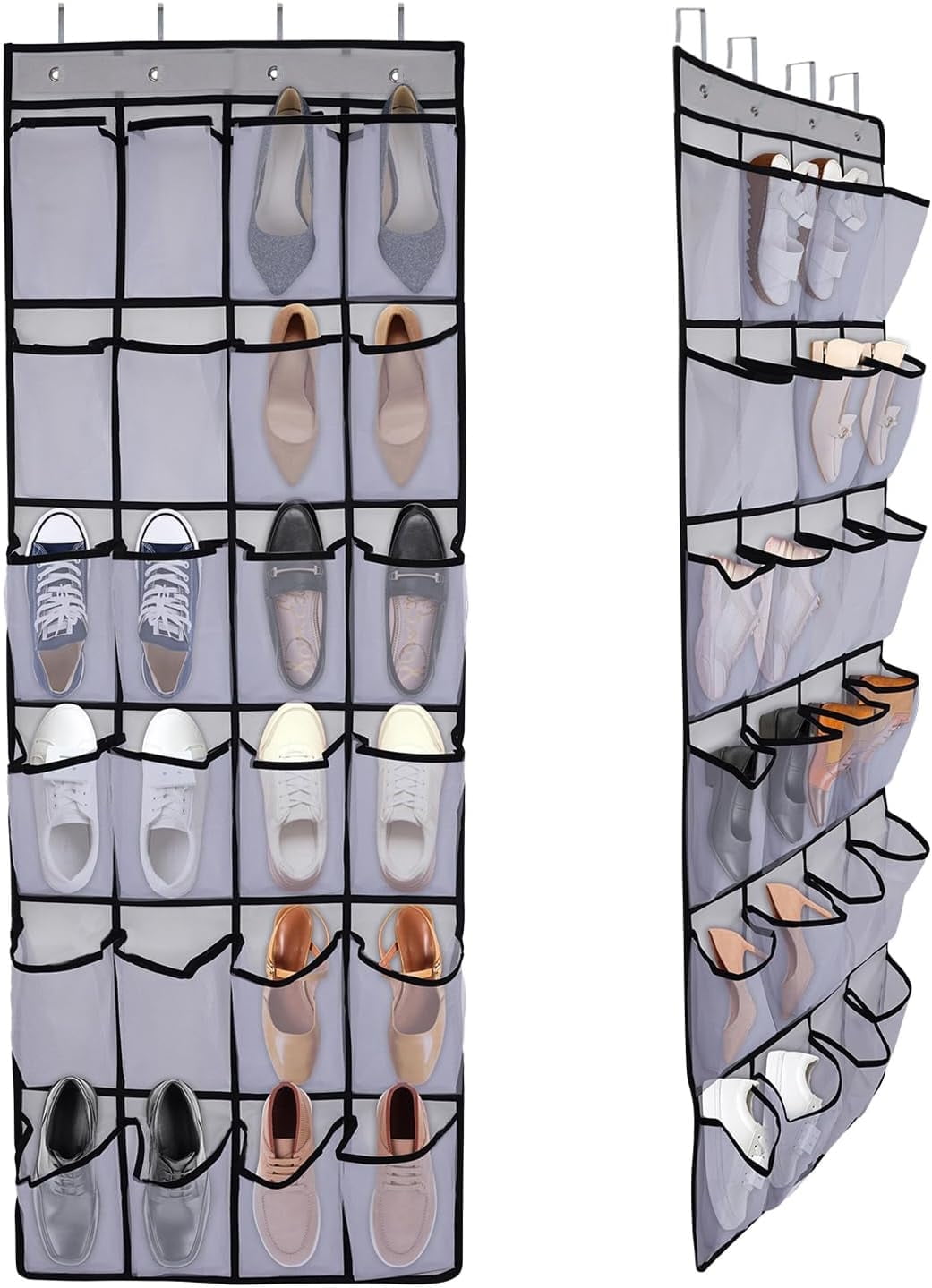 YOCOMEY 2-Pack Over The Door Shoe Organizer - 36 Large Mesh Pockets, Hanging Shoe Rack Holder, White - View #10
