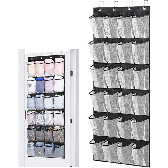 24 Large Pockets Over Door Shoe Organizer,Closet Shoe Organizer,Large Men's and Women's Shoe Organizer,Hanging Over the Door Shoe Organizer