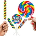 thumbnail image 1 of 24 Large Rainbow Lollipops Bundle |12 Large Swirl Lollipops 3" and 12 Large Twisty Pops 3",Individually Wrapped, Party Decorations, 1 of 6