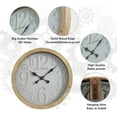 thumbnail image 1 of 24" Large Wall Clock for Living Room Decor Battery Operated Big Oversize Vintage Silent Rustic Industrial Decorative Wood Wall Clock for Office Home Bedroom Dinning Room (Wood), 1 of 4