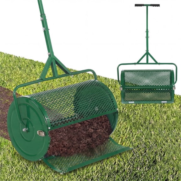 24" Lawn Topdressing Spreader with Fine Mesh for Soil & Sand, Green