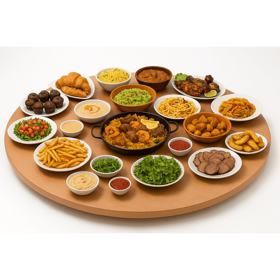 24" Lazy Susan Turntable Unfinished Natural Wood with Food-Grade Wax Finish, 3/4" Thick, Smooth Rotation Ideal for Kitchen, Dining Table, Entertaining & DIY Projects (Natural, 24)
