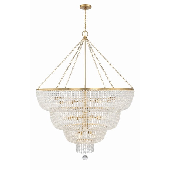 618-GA Crystorama Lighting Rylee - 24 Light Chandelier-77 Inches Tall and 60 Inches Wide-Antique Gold Finish