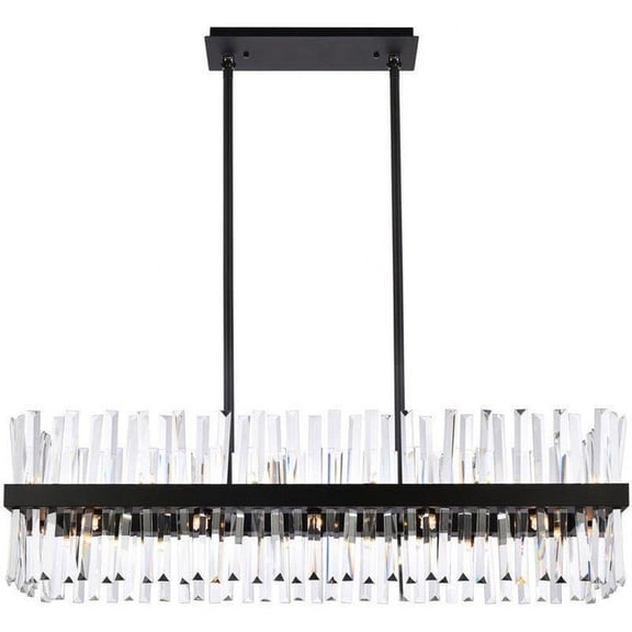 24 Light Rectangular Chandelier in Modern Style-12 inches Tall and 12 inches Wide-Black Finish Bailey Street Home 390-Bel-5048115
