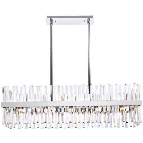24 Light Rectangular Chandelier in Modern Style-12 inches Tall and 12 inches Wide-Chrome Finish Bailey Street Home 390-Bel-5048116