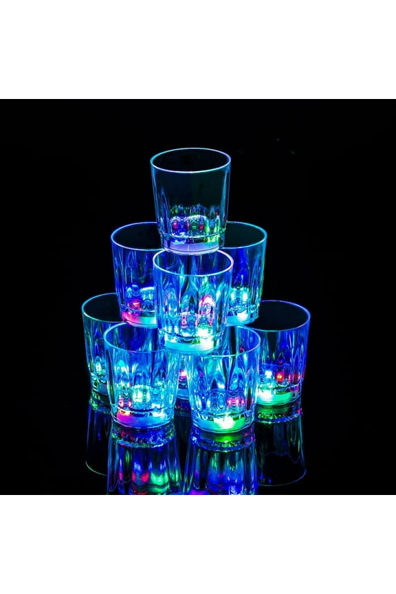 24 Light up Shot Cups Plastic LED Flashing Light up LED Cups Shots Glasses