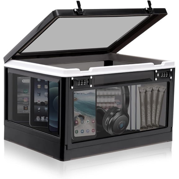 24 Litre Combination Lockable Storage Box for Office Locker, School, Medicine, Snacks, Phone and Electronics