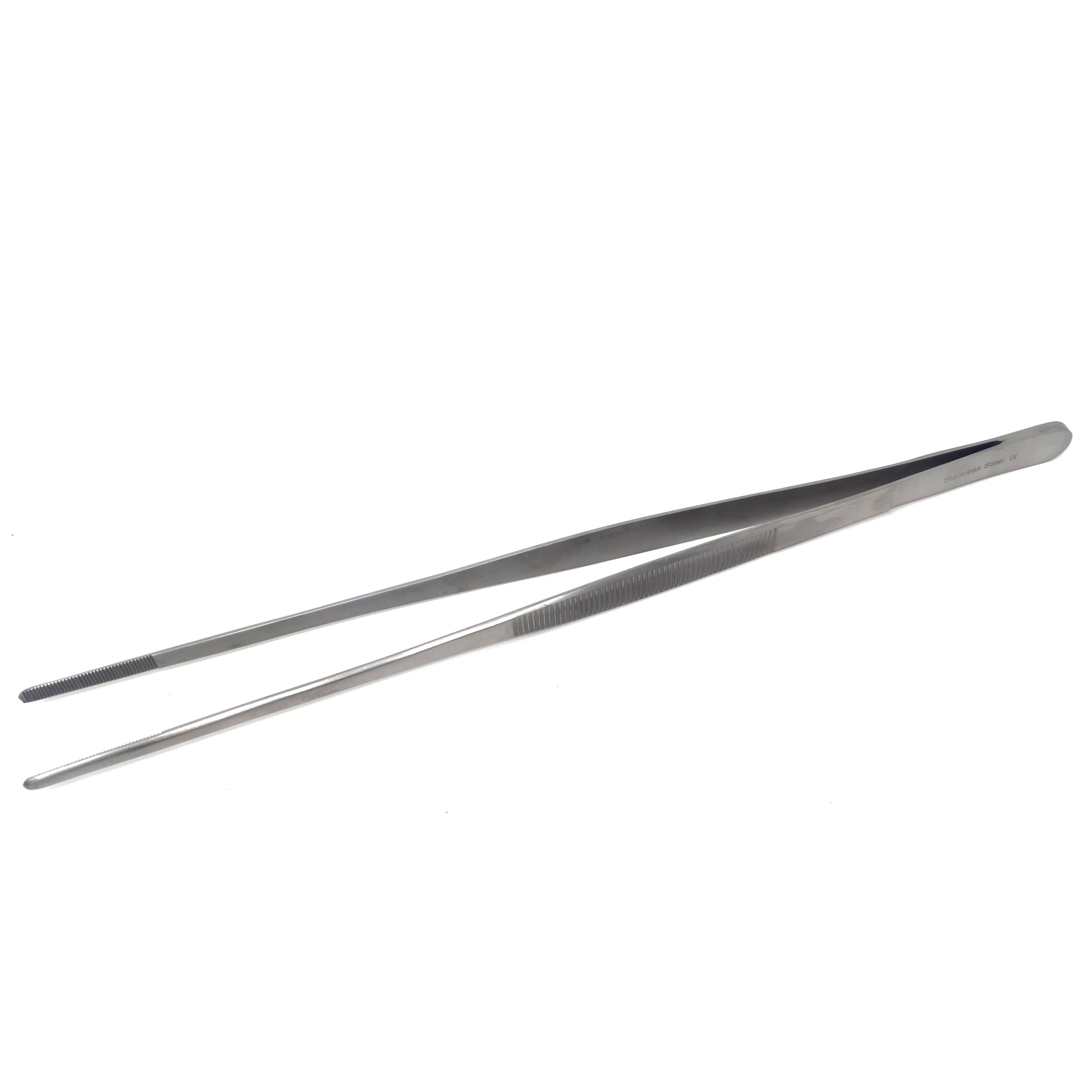 Stainless Steel Kitchen Tweezers Straight Serrated Tips 12 Large Food –  A2ZSCILAB