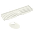 thumbnail image 1 of 24" Longer Silicone Faucet Mat 8° Slope Fast Self-Draining Countertop Protector For Kitchen Bathroom Sink Splash Guard,White, 1 of 9