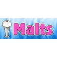 thumbnail image 1 of 24" MALTS DECAL sticker malted milk malt shop tin milk shakes old-fashioned, 1 of 1