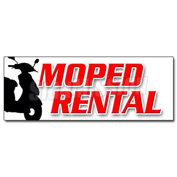 24" MOPED RENTAL DECAL sticker scooters bikes rent carts kayak motorbike