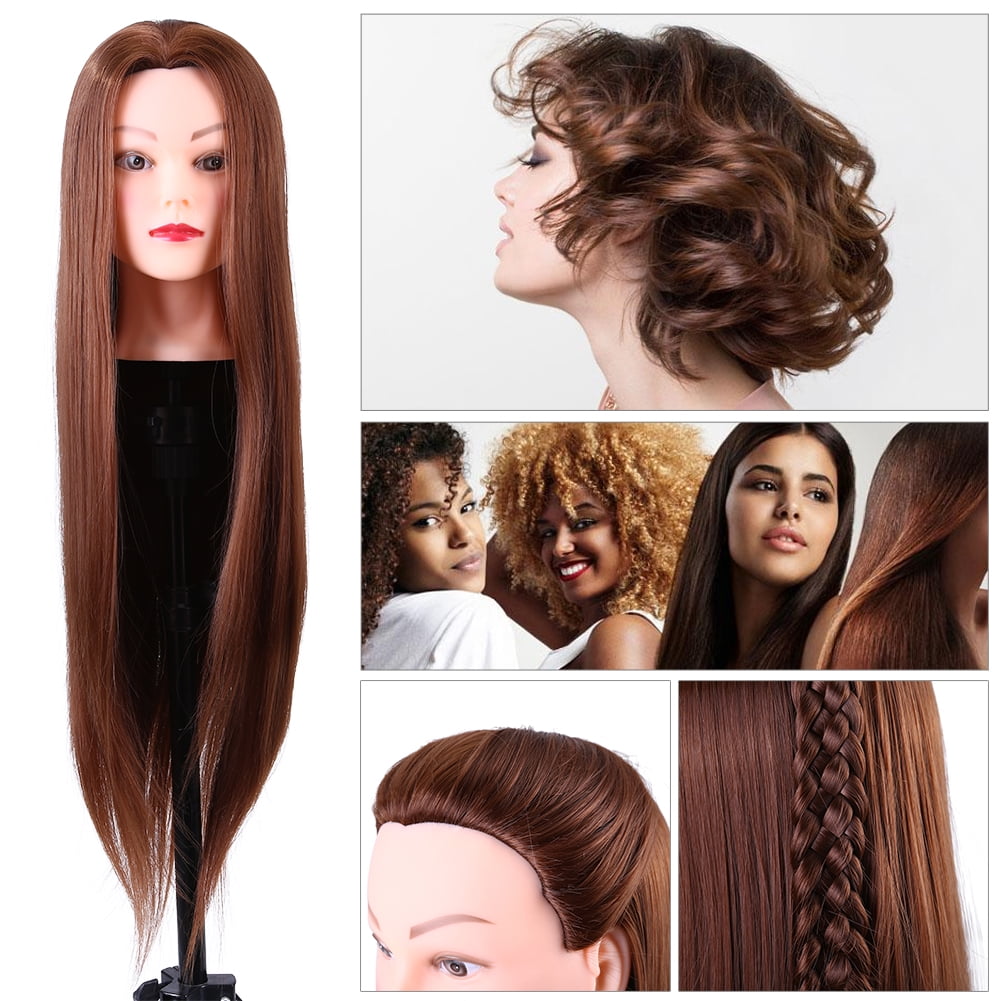 24 inch Real Human Hair Cosmetology Mannequin Head For Makeup Practice  Training Manikin Dummy Doll Head with Hair Styling Tools