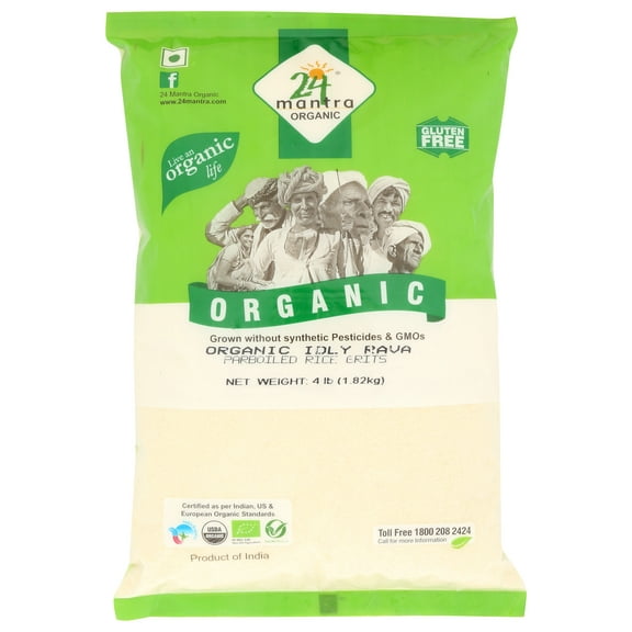 24 Mantra Organic Idly Rava, 4 LB Bag