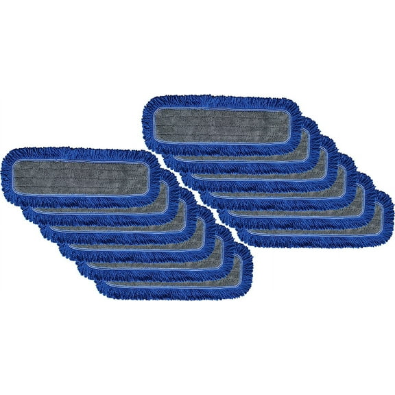 24" Microfiber Dust Mop Pads with Fringe - 12-Pack