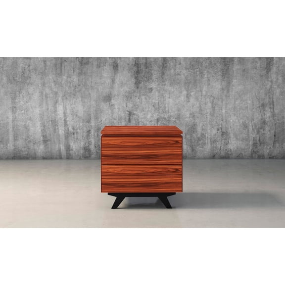 Furnitech Signature Home 24" Mid-Century Solid Wood End Table in Cherry