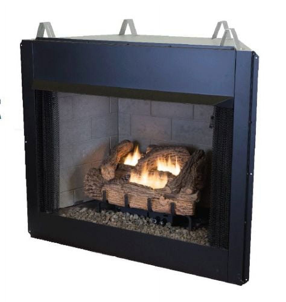 24" Millivolt EverWarm Palmetto Oak Gas Logs and EWVF36 Firebox LP