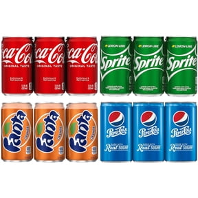 Coca-Cola Assorted Soda Mini Cans Variety Pack, Fanta, Sprite, Coke ...