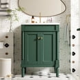 thumbnail image 1 of 24" Modern Design Freestanding Vanity Cabinet, Modern Bathroom Cabinet with Large Storage, Freestanding Vanity with Top Sink for Bathroom Organizer, Green, 1 of 9