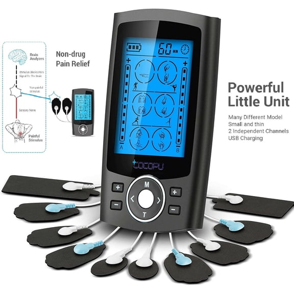 24 Modes Tens Unit Muscle Stimulator Machine Pulse Massager Therapy Pain Relief
