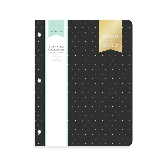 24 Month Planner Calendar, January 2026 - December 2027, Monthly Organizer with Flexible Cover, 8.5 x 11 Inches, Notes Section, Black