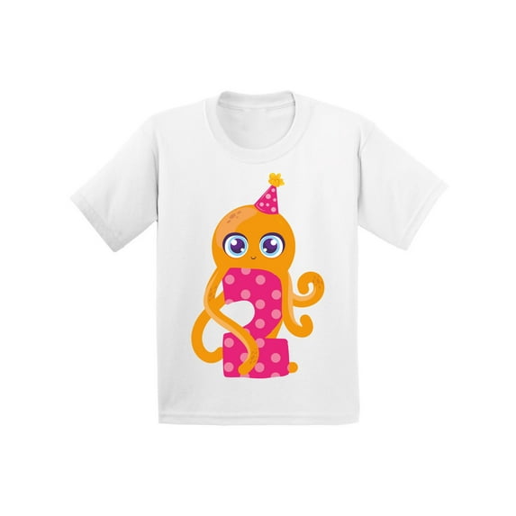24 Months B-Day Boys Outfits - Cute Baby Boy Baby Girl Shirt Two Years Old - Adorable Octopus Infant Tee