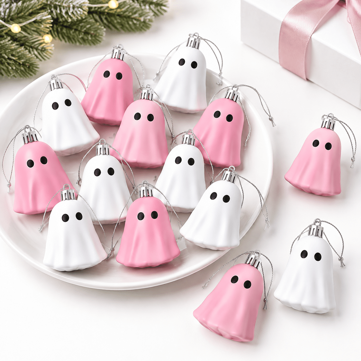 24 Multi Color Cute Hanging Ghost Ornaments For Home Party Holiday ...