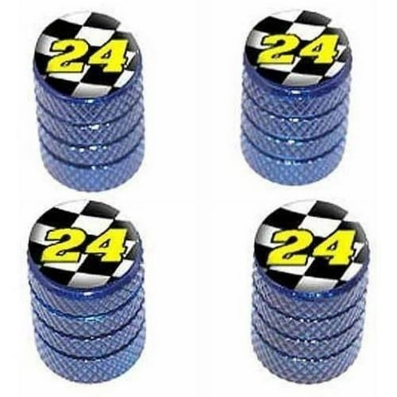 24 Number Twenty Four Tire Rim Wheel Aluminum Valve Stem Caps, Multiple Colors