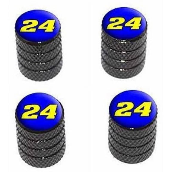 24 Number Twenty Four Tire Rim Wheel Aluminum Valve Stem Caps, Multiple Colors