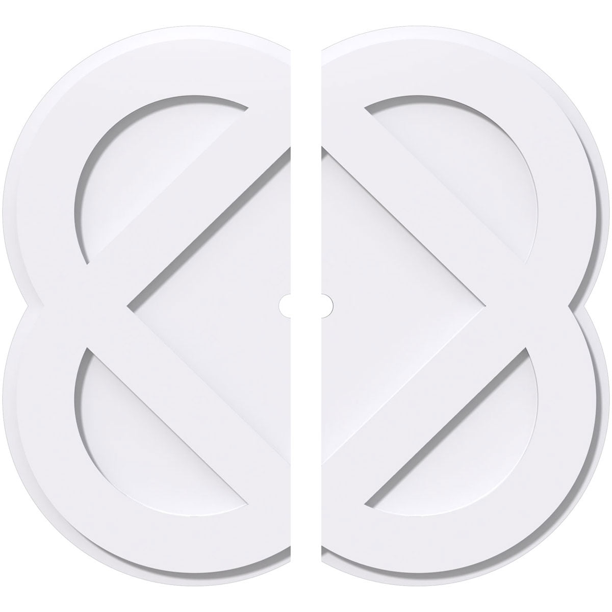 24" White PVC Contemporary Two-Piece Ceiling Medallion