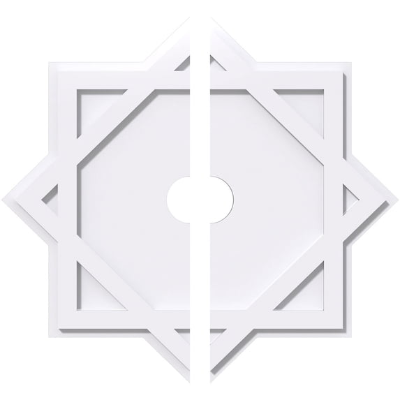 24"OD x 3"ID x 13 1/4"C x 1"P Axel Architectural Grade PVC Contemporary Ceiling Medallion, Two Piece