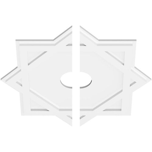 24"OD x 4"ID x 13 1/4"C x 1"P Axel Architectural Grade PVC Contemporary Ceiling Medallion, Two Piece