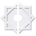 thumbnail image 1 of 24"OD x 5"ID x 13 1/4"C x 1"P Axel Architectural Grade PVC Contemporary Ceiling Medallion, Two Piece, 1 of 7