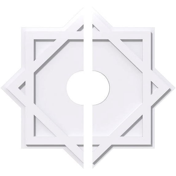24"OD x 5"ID x 13 1/4"C x 1"P Axel Architectural Grade PVC Contemporary Ceiling Medallion, Two Piece