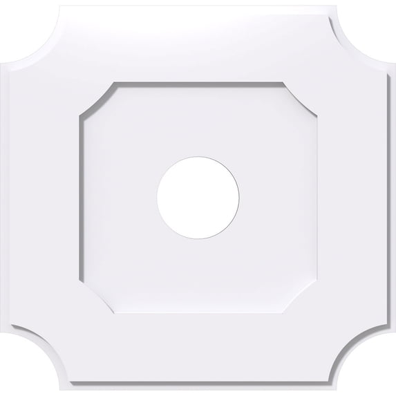 24"OD x 5"ID x 14 1/4"C x 1"P Locke Architectural Grade PVC Contemporary Ceiling Medallion