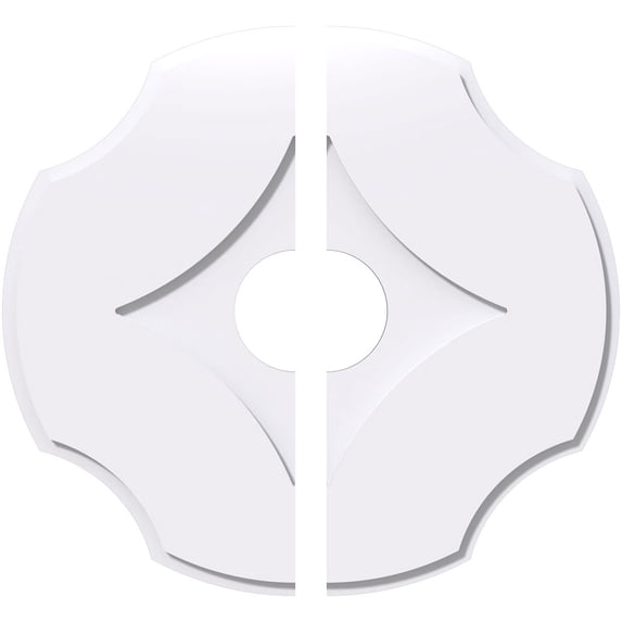 24"OD x 5"ID x 8 1/4"C x 1"P Percival Architectural Grade PVC Contemporary Ceiling Medallion, Two Piece