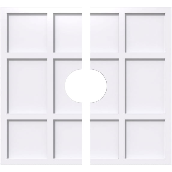 24"OD x 5"ID x 8 1/4"C x 1"P Rubik Architectural Grade PVC Contemporary Ceiling Medallion, Two Piece