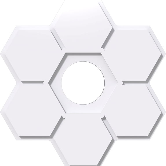24"OD x 6"ID x 8 1/4"C x 1"P Daisy Architectural Grade PVC Contemporary Ceiling Medallion