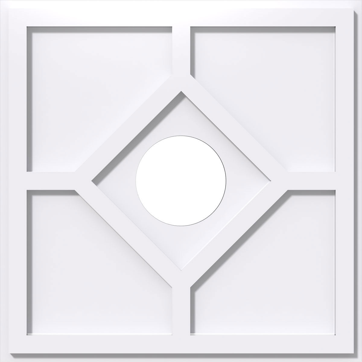 24" White PVC Contemporary Ceiling Medallion