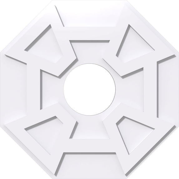 24"OD x 7"ID x 8 1/4"C x 1"P Logan Architectural Grade PVC Contemporary Ceiling Medallion
