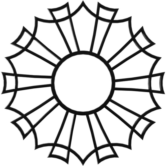 24"OD x 8 1/2"ID x 3/4"P Augustus Architectural Grade PVC Pierced Ceiling Medallion, Black