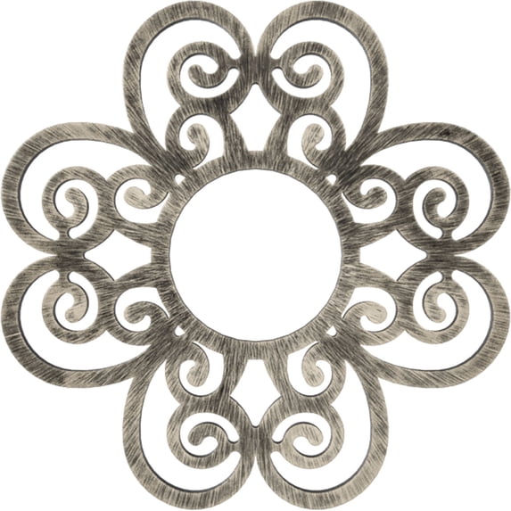 24"OD x 8 1/4"ID x 3/4"P Cohen Architectural Grade PVC Pierced Ceiling Medallion, Antiqued Warm Silver