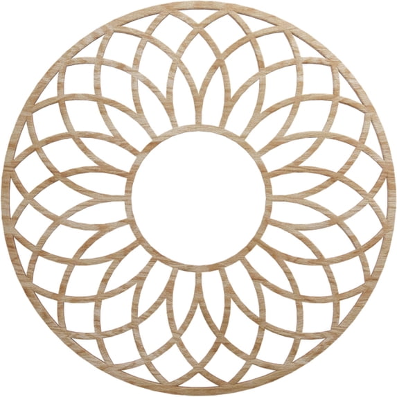 24"OD x 8 1/4"ID x 3/8"T Cannes Wood Fretwork Pierced Ceiling Medallion, Red Oak