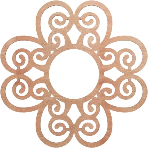 24"OD x 8 1/4"ID x 3/8"T Cohen Wood Fretwork Pierced Ceiling Medallion, Cherry
