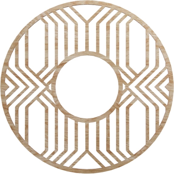 24"OD x 8 3/4"ID x 1/4"T Empire Wood Fretwork Pierced Ceiling Medallion, Red Oak