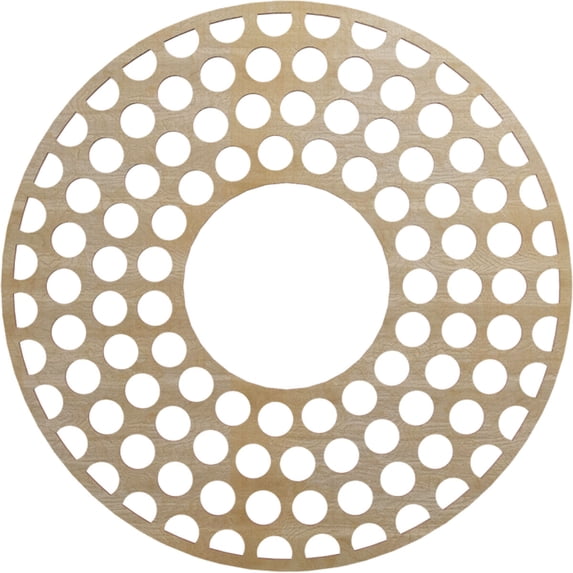 24"OD x 8 3/4"ID x 3/8"T Fink Wood Fretwork Pierced Ceiling Medallion, Hickory