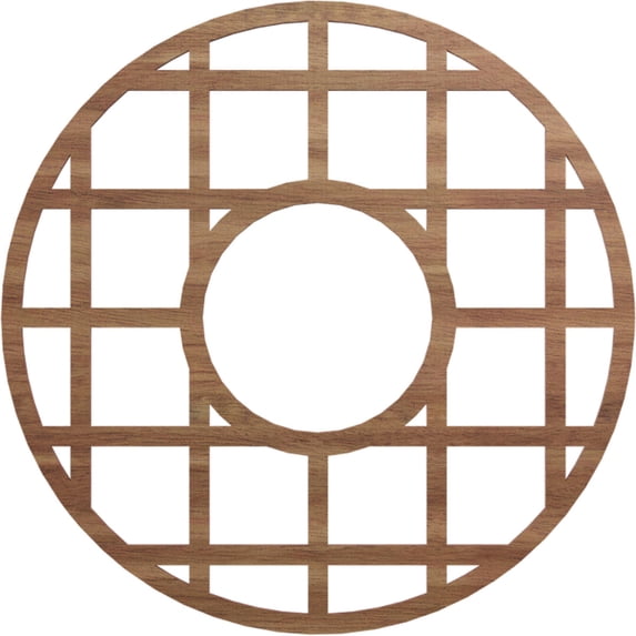 24"OD x 8 3/4"ID x 3/8"T O'Neal Wood Fretwork Pierced Ceiling Medallion, Walnut