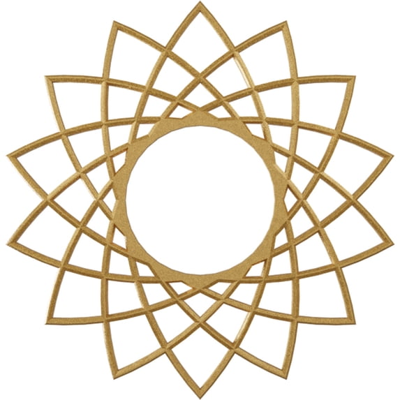 24"OD x 9 1/4"ID x 3/4"P Eleanor Architectural Grade PVC Pierced Ceiling Medallion, Gold
