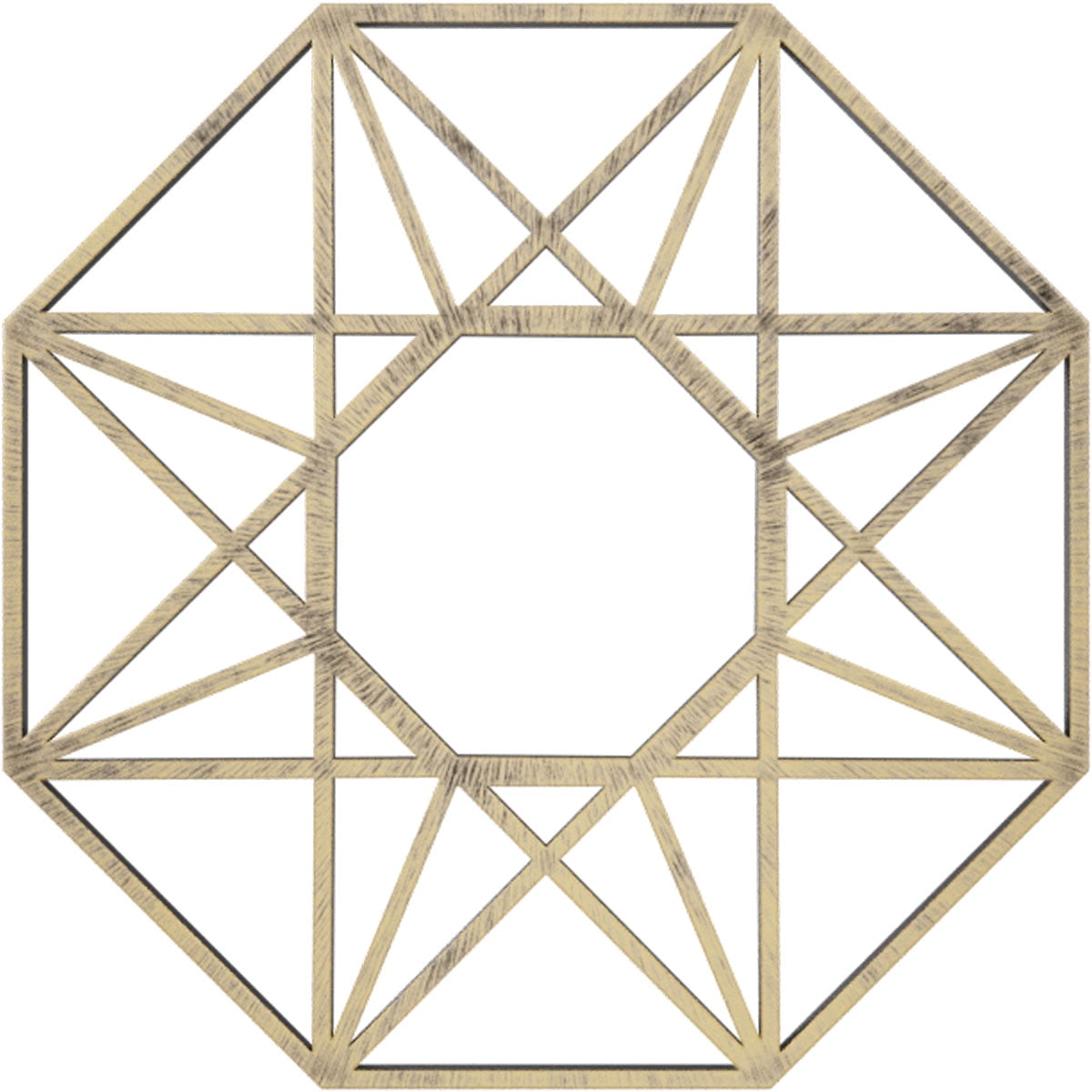 24" Antiqued Pale Gold PVC Pierced Ceiling Medallion